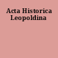 Acta Historica Leopoldina