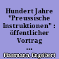 Hundert Jahre "Preussische Instruktionen" : öffentlicher Vortrag in der Humboldt-Universität zu Berlin im Rahmen des Berliner Bibliothekswissenschaftlichen Kolloquiums am 11. Mai 1999